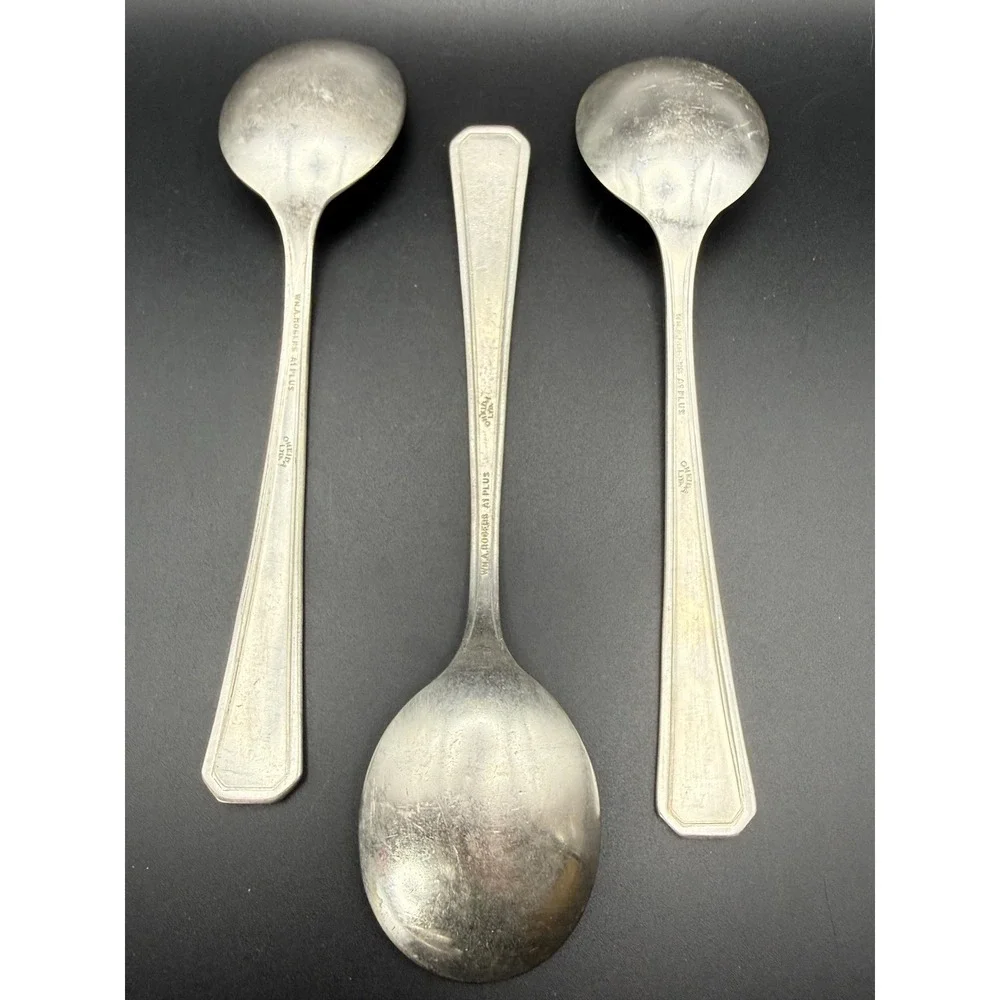 VTG Oneida WM. A. Rogers Croydon Mary Lee Silverplate Bowl Soup Spoon 1932 Set 3
